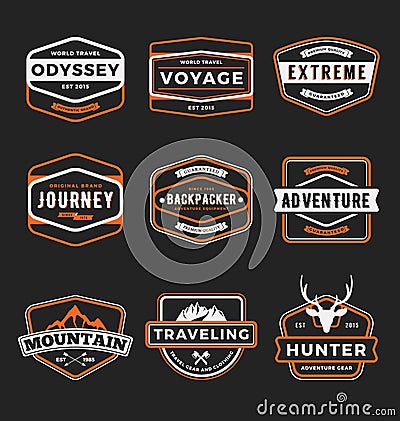 Set of badge logo outdoor adventure Vector Illustration