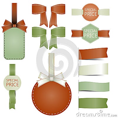 Set of badges labels Stamps Ribbon Vector Vector Illustration