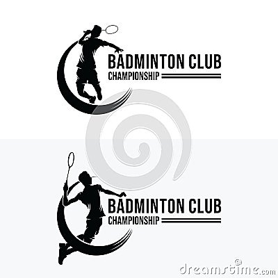 Set Of Badminton Smash Logo Designs Vector Illustration