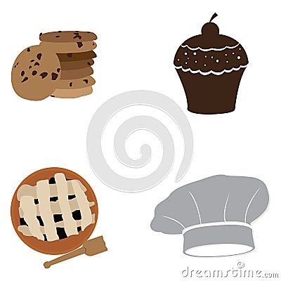 Set of bakery icons Vector Illustration