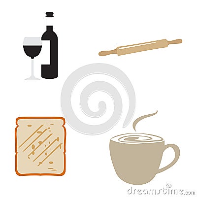 Set of bakery icons Vector Illustration