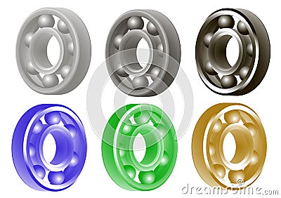 Set of ball bearings Stock Photo