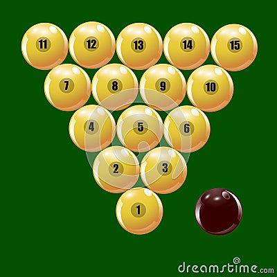 Set of balls to play Russian billiards illustration Vector Illustration