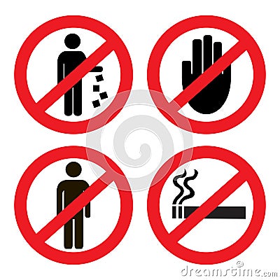 Set ban icons Vector Illustration