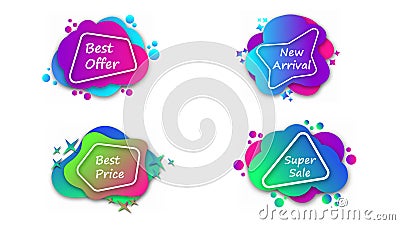 Set of banner elements, collection of discount tags Vector Illustration