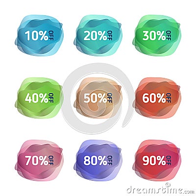 Set of banner elements. Discount tag collection. Vector Illustration