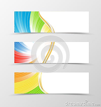 Set of banner rainbow design Vector Illustration