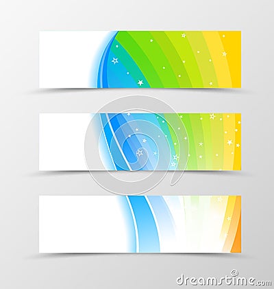 Set of banner rainbow design Vector Illustration