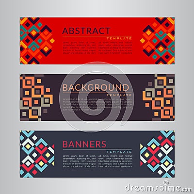 Set banners collection with abstract geometric backgrounds. Design templates for your projects. Vector Illustration