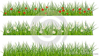 Set of banners grass Vector Illustration