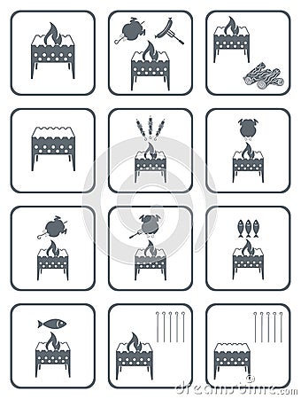 Set of barbecue icons Vector Illustration