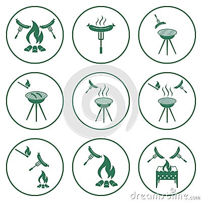 Set of barbecue icons Vector Illustration