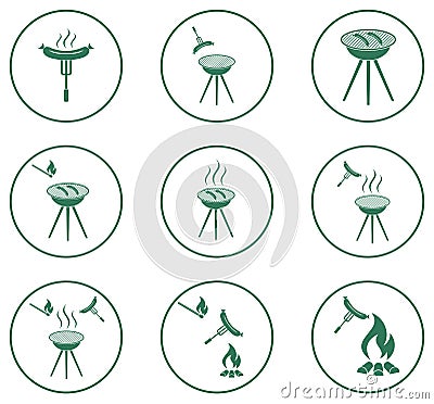 Set of barbecue icons Vector Illustration