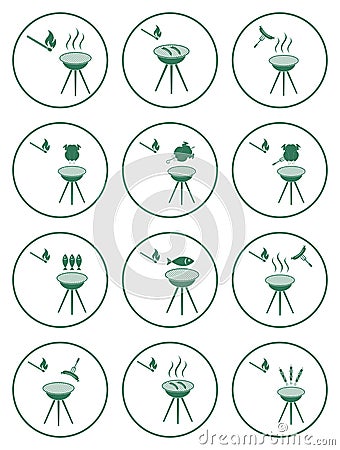 Set of barbecue icons Vector Illustration