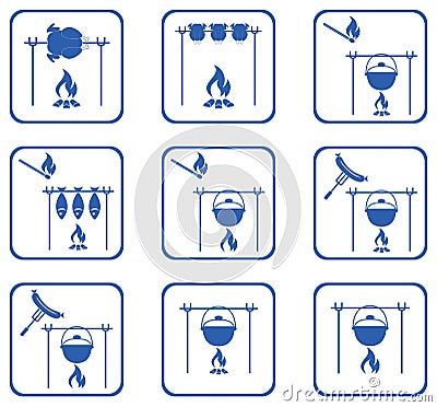 Set of barbecue icons Vector Illustration