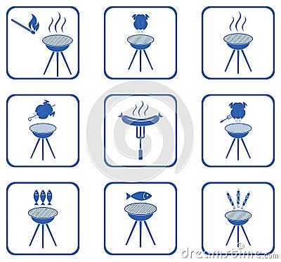 Set of barbecue icons Vector Illustration