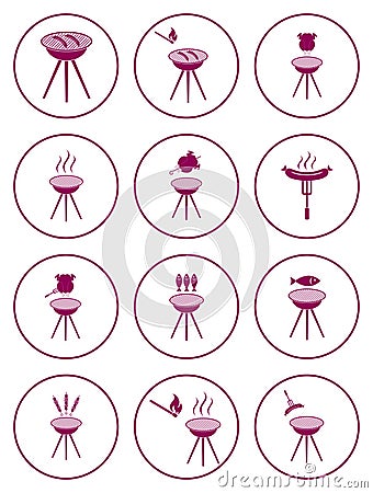 Set of barbecue icons Vector Illustration