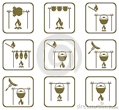 Set of barbecue icons Vector Illustration