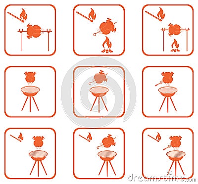 Set of barbecue icons Vector Illustration