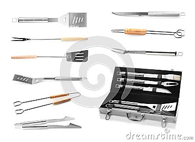 Set with barbecue utensils Stock Photo