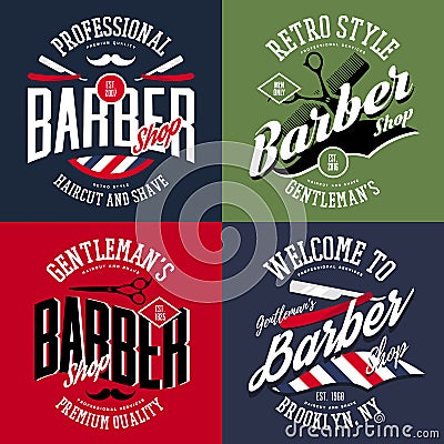 Barber shop banners or hairdresser advertising Vector Illustration