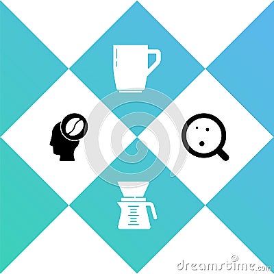 Set Barista, Chemex, Coffee cup and icon. Vector Vector Illustration