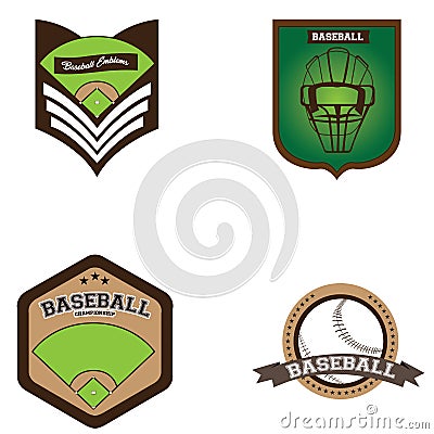 Set of baseball emblems Vector Illustration