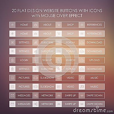 Set of 20 basic website icons in modern flat Vector Illustration