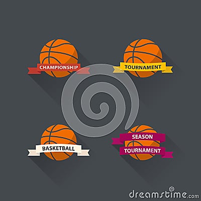 Set of basketball graphic icons Vector Illustration