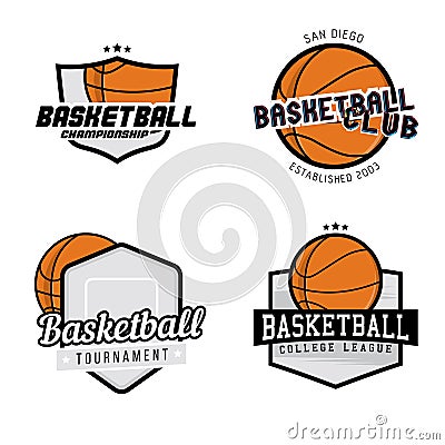 Set of basketball league / championship / tournament / club badges, Stock Photo