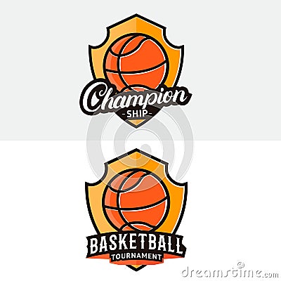 Set of basketball logo, label, badge, emblem. Vector Illustration