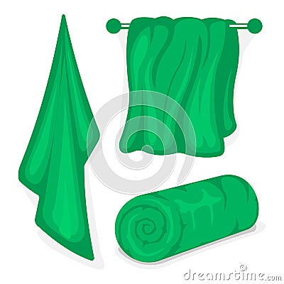 Set of bath towels Vector Illustration
