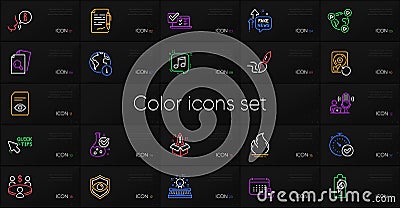Set of Battery charging, Inspect and Calendar line icons. For design. Vector Stock Photo