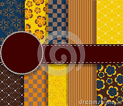 Set of beaautiful vector paper for scrapbook Vector Illustration