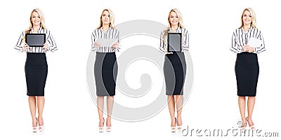 Set of beautiful, attractive businesswoman isolated on white. Business, career success concept. Stock Photo