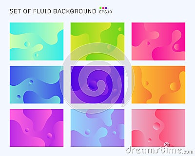 Set of beautiful dynamic shapes and vibrant gradient color background. Template design for cover brochure, poster, flyer, leaflet Vector Illustration