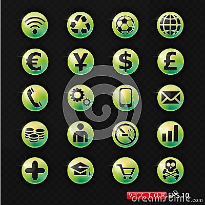 Set of beautiful icons for web design. EPS 10 Stock Photo