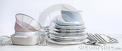 Set of beautiful kitchenware Stock Photo