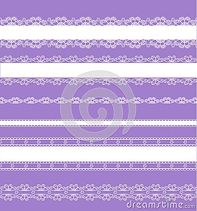 Set of beautiful lace border Vector Illustration