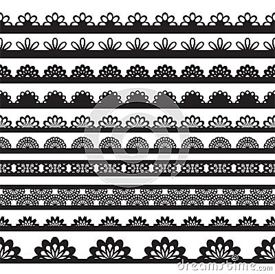 Set Of Beautiful Lace Vector Trims Stock Photos - Image: 34977103