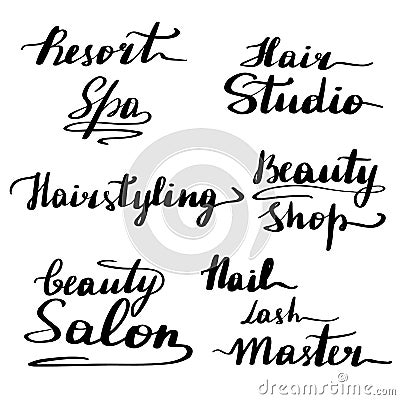 A set of beautiful lettering Vector Illustration