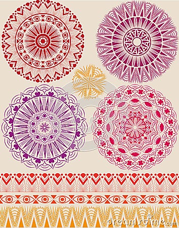 Set of beautiful mandalas Vector Illustration