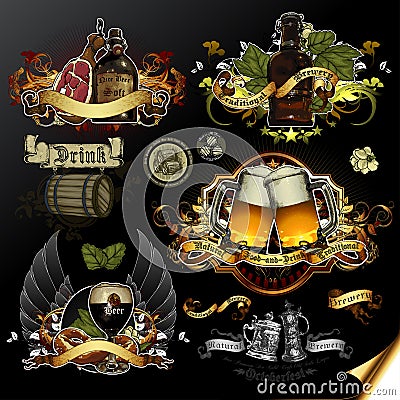 Set of beer icons Vector Illustration