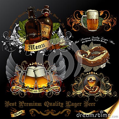 Set of beer icons Vector Illustration