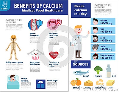 Food health vector infographic elements icon brochure concept Vector Illustration