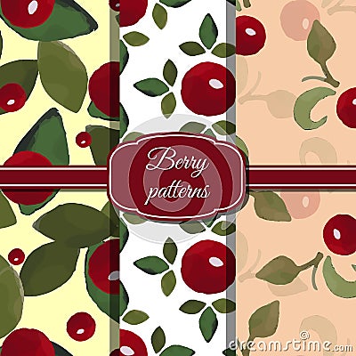 Set Berry Patterns Vector Illustration