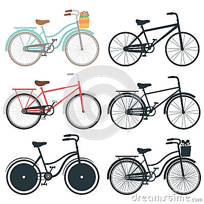 Set of bicycle icons Vector Illustration