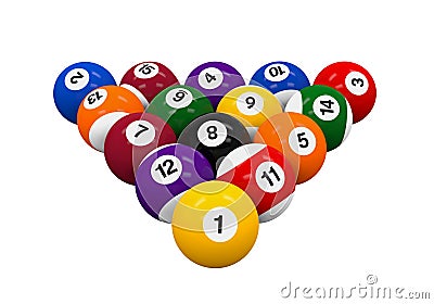 Set of Billiard Balls Stock Photo