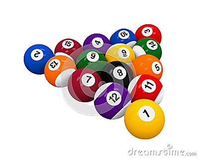 Set of Billiard Balls Stock Photo