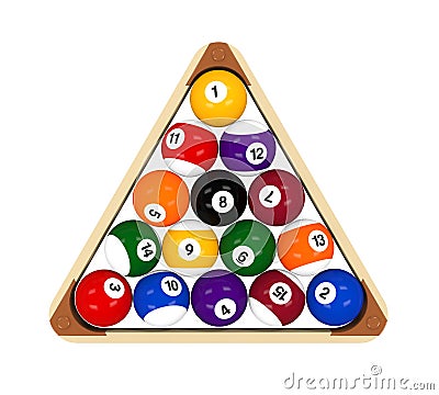 Set of Billiard Balls Stock Photo